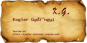 Kogler Gyöngyi névjegykártya