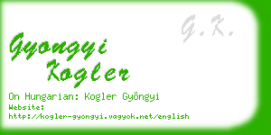 gyongyi kogler business card